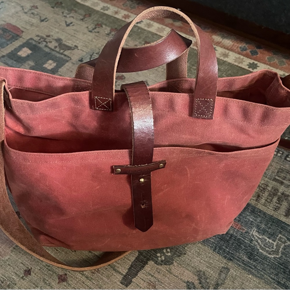 Red Peg and Awl Waxed Canvas Bag